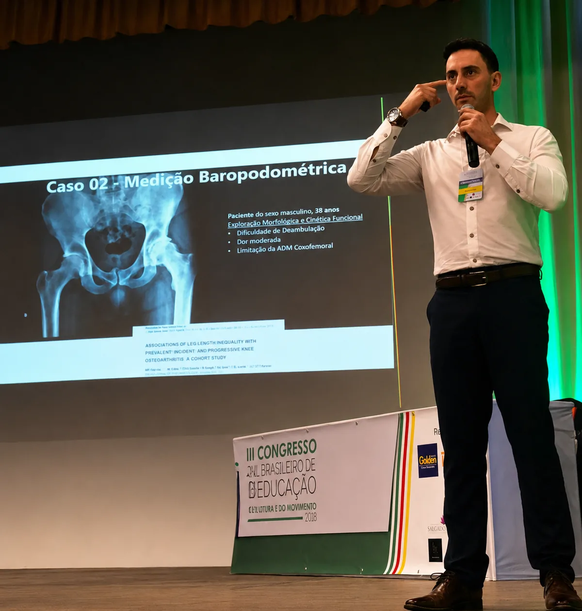Palestra sobre medição baropodométrica em caso clínico no III Congresso Brasileiro de Educação